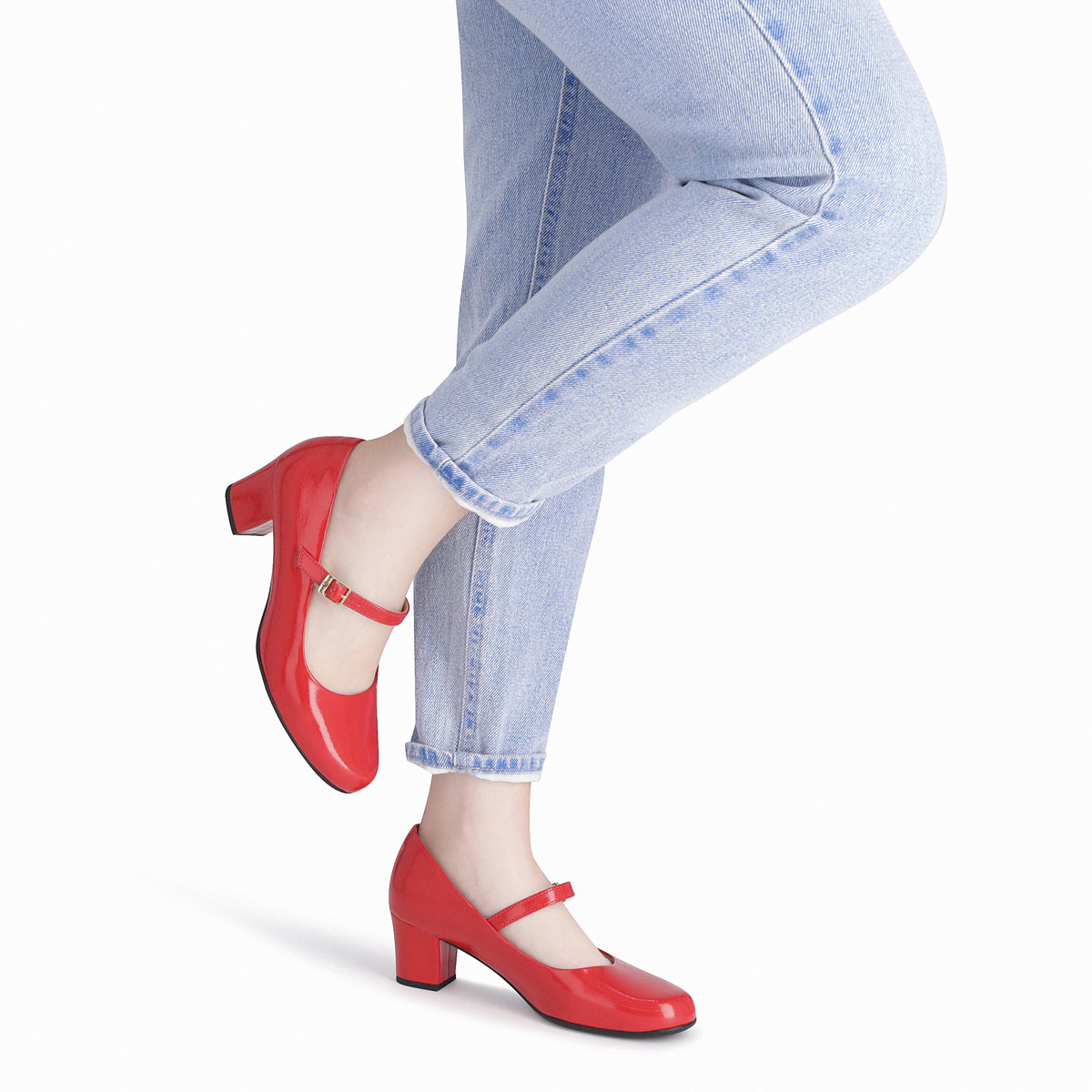 Zapato Mary Jane Laura Rojo/Charol