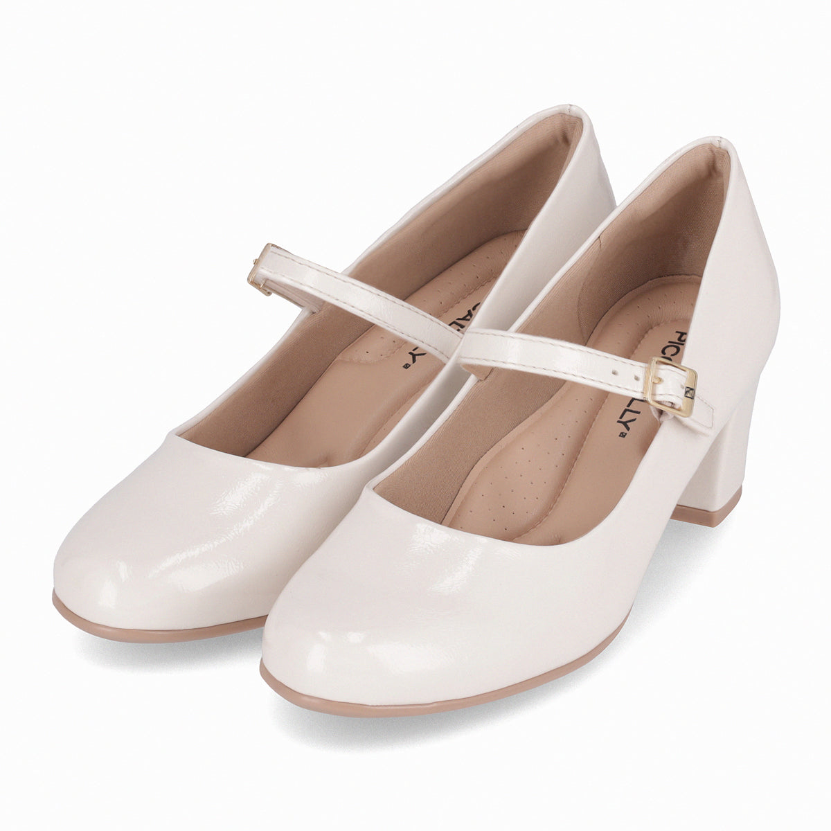Zapato Mary Jane Mujer Crema /Charol