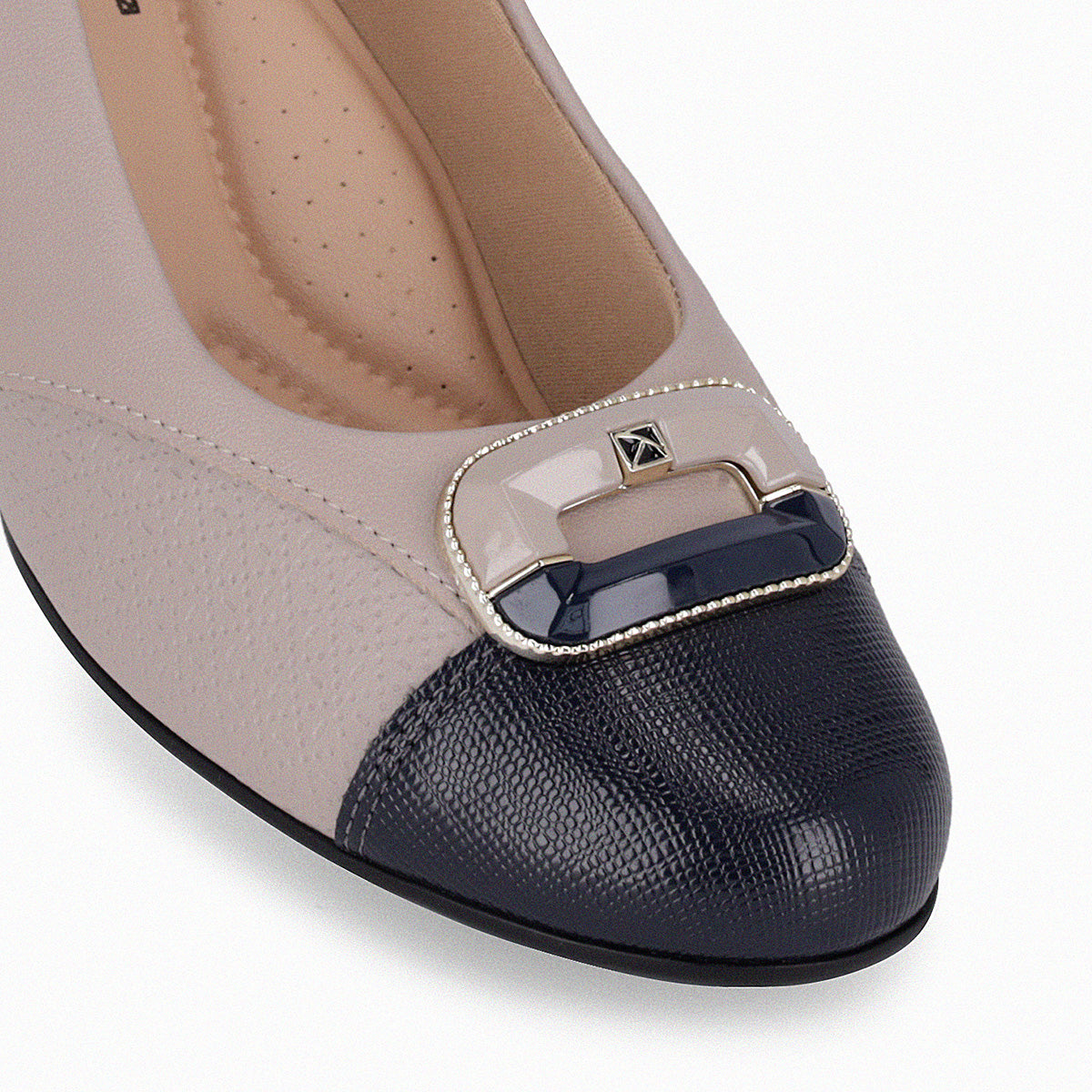 Zapato Laura Azul/Taupe