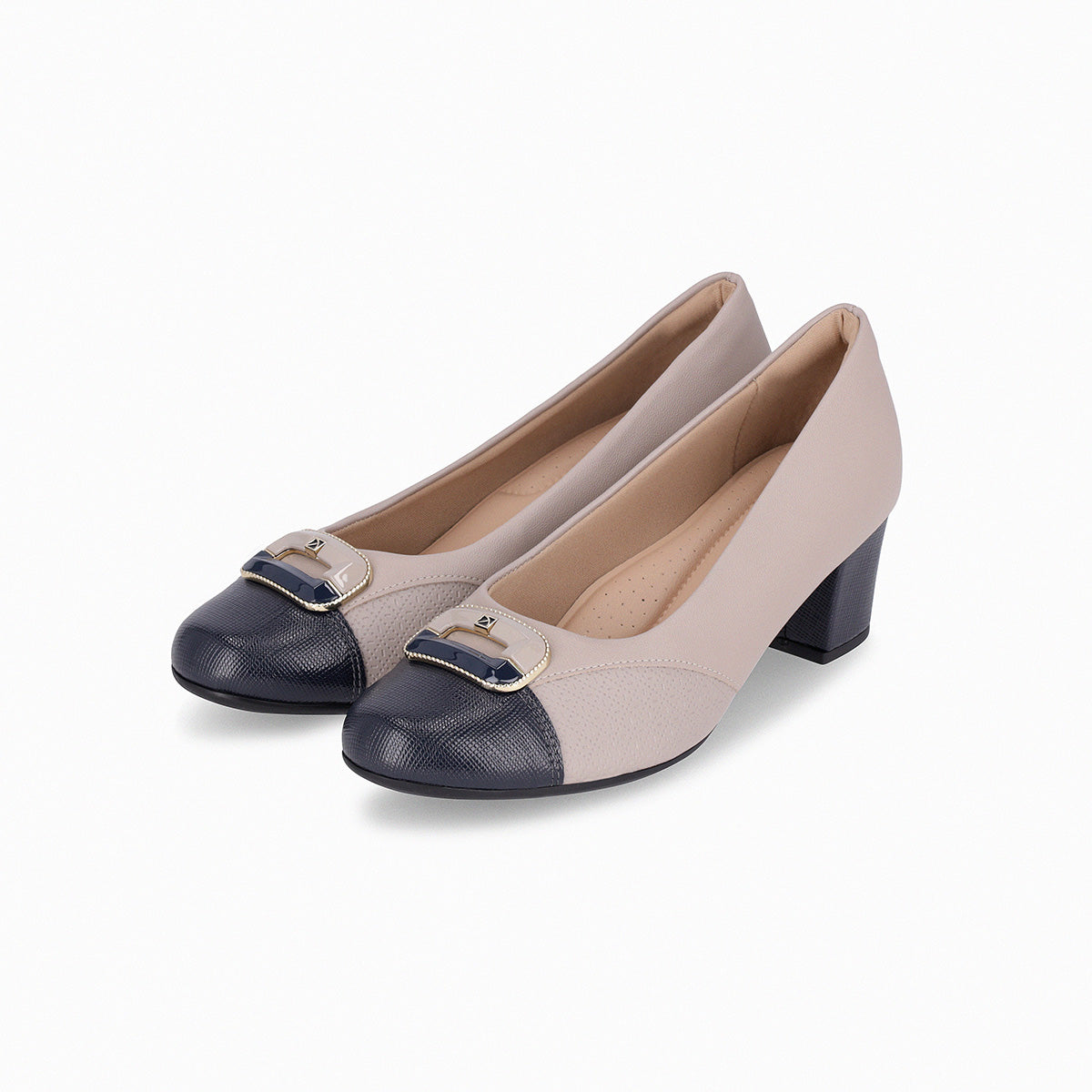 Zapato Laura Azul/Taupe