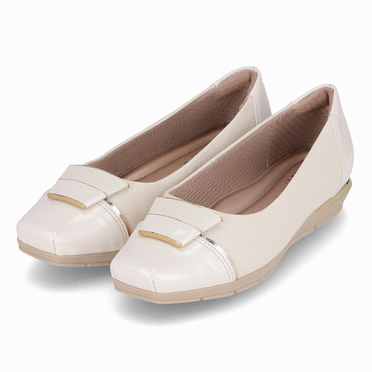 Zapato Fernanda Crema/Dorado