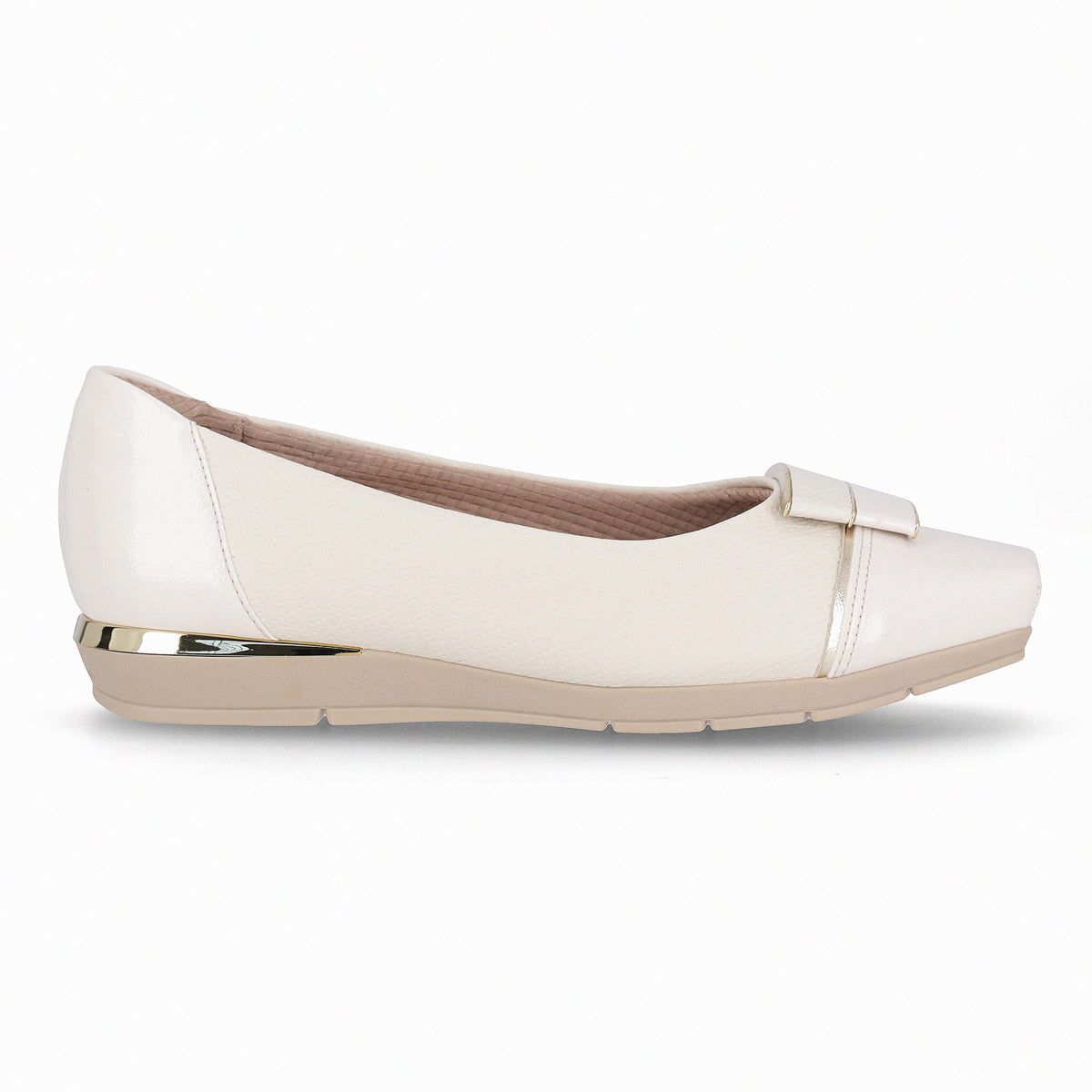 Zapato Fernanda Crema/Dorado