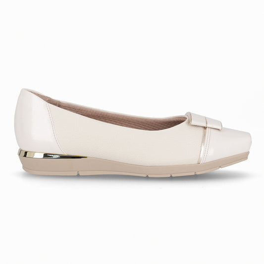 Zapato Fernanda Crema/Dorado