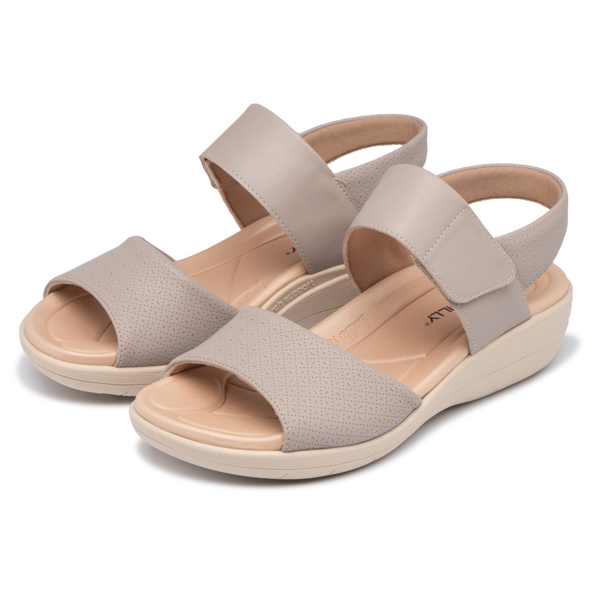 Sandalia Fascitis Anabela Taupe