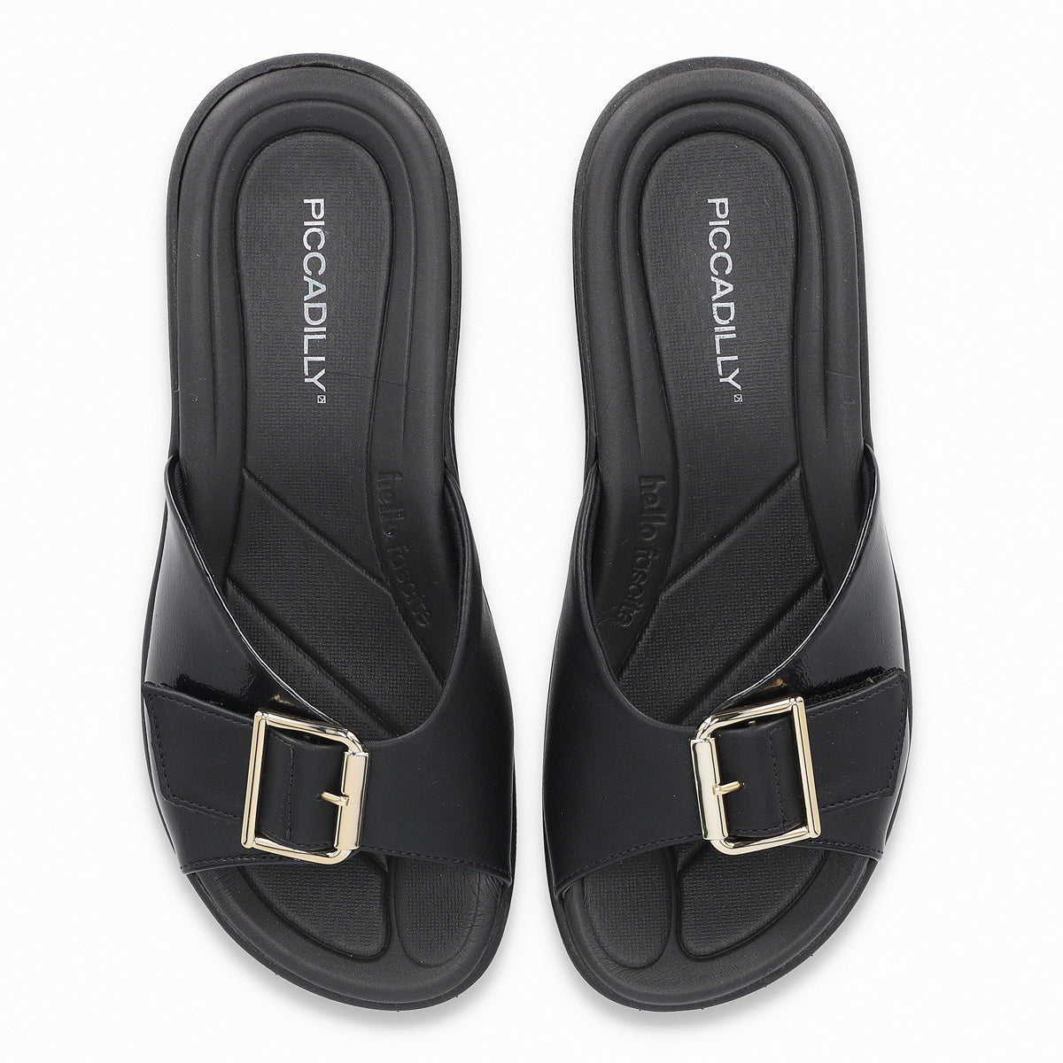 Sandalia Fascitis Anabela Negro/Charol 16