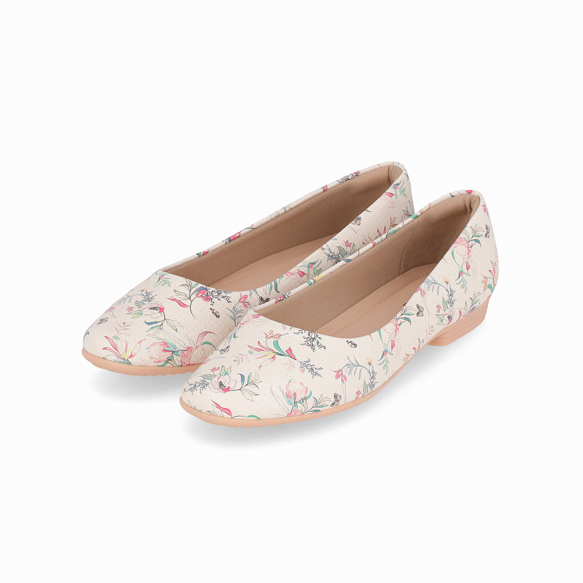 Zapato Raquel Blanco/Floreado