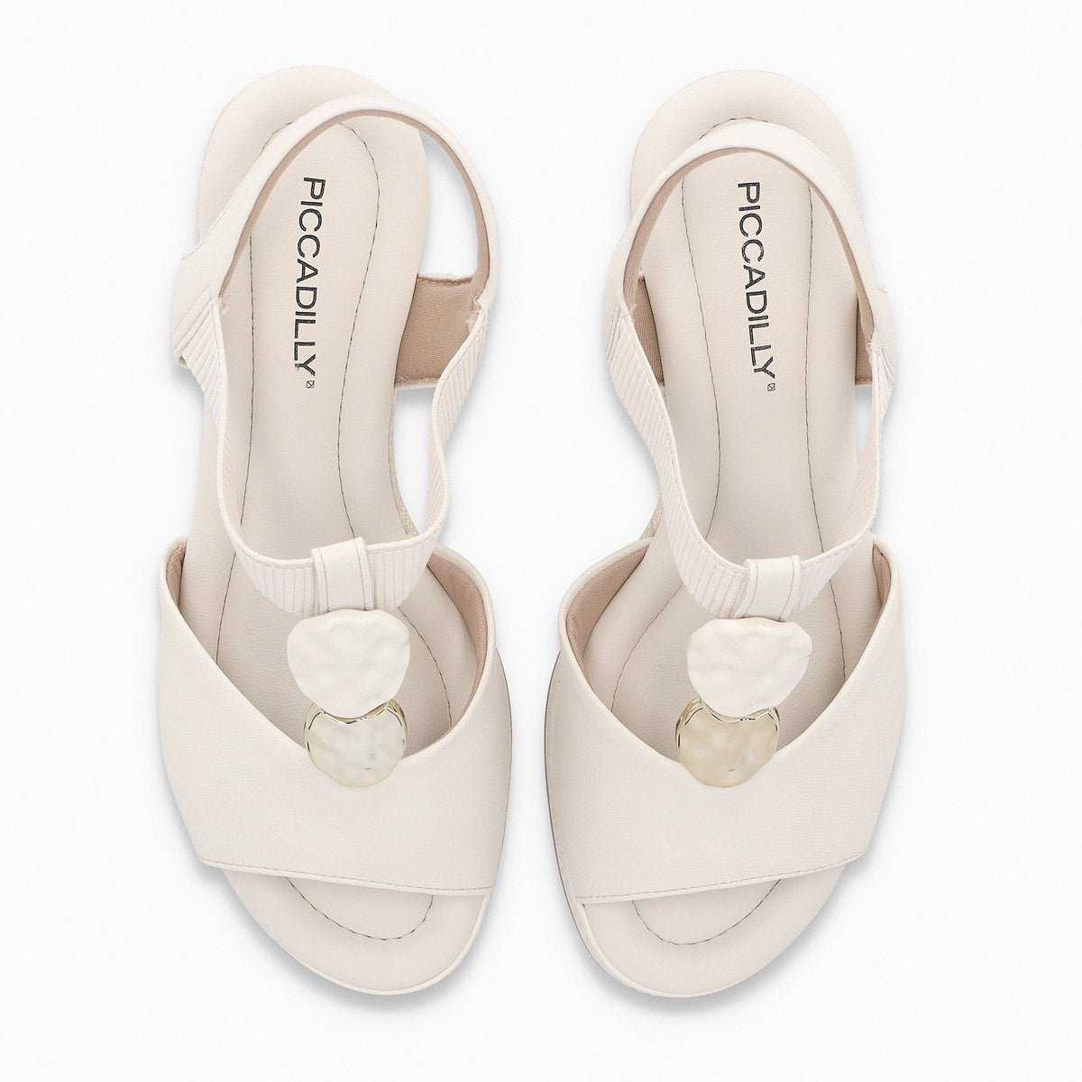 Sandalia Alice Crema/Dorado