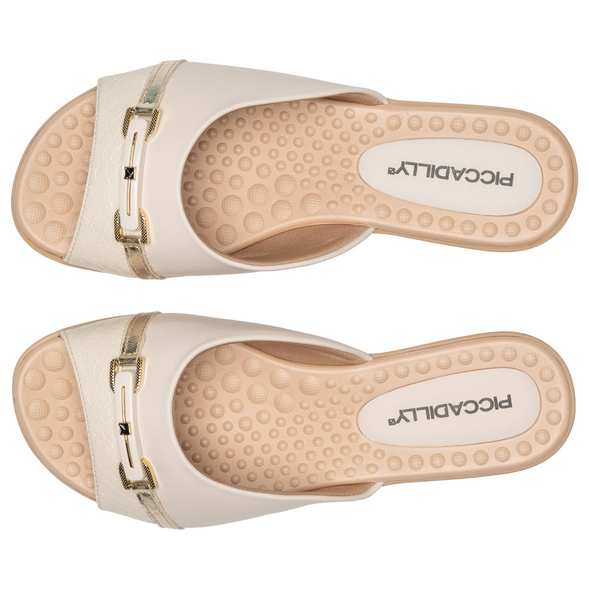 Sandalia Camila Hueso/Dorado