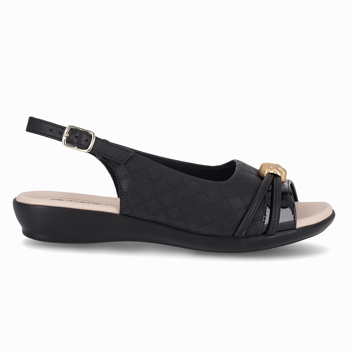 Sandalia Camila Negro/Dorado 125