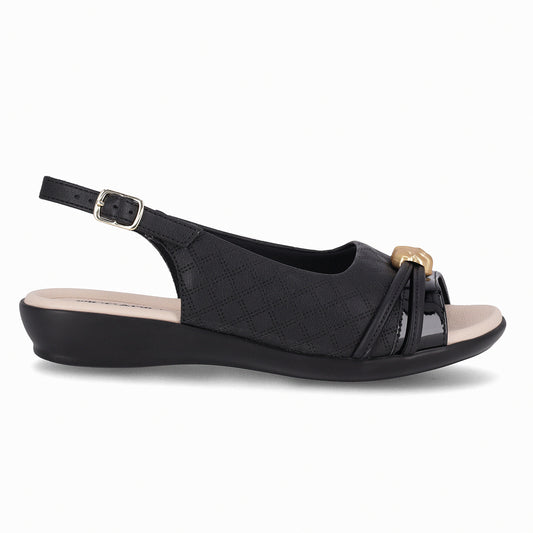 Sandalia Camila Negro/Dorado 125