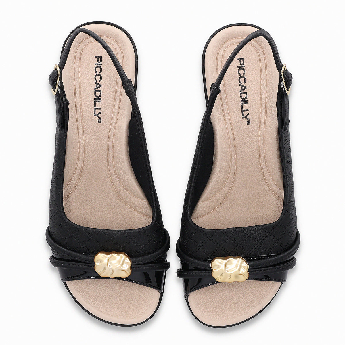 Sandalia Camila Negro/Dorado 125