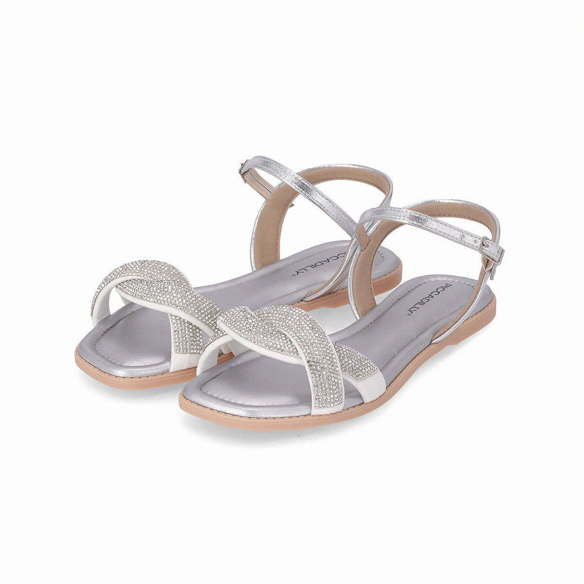 Sandalia Gabi Plata/Stras