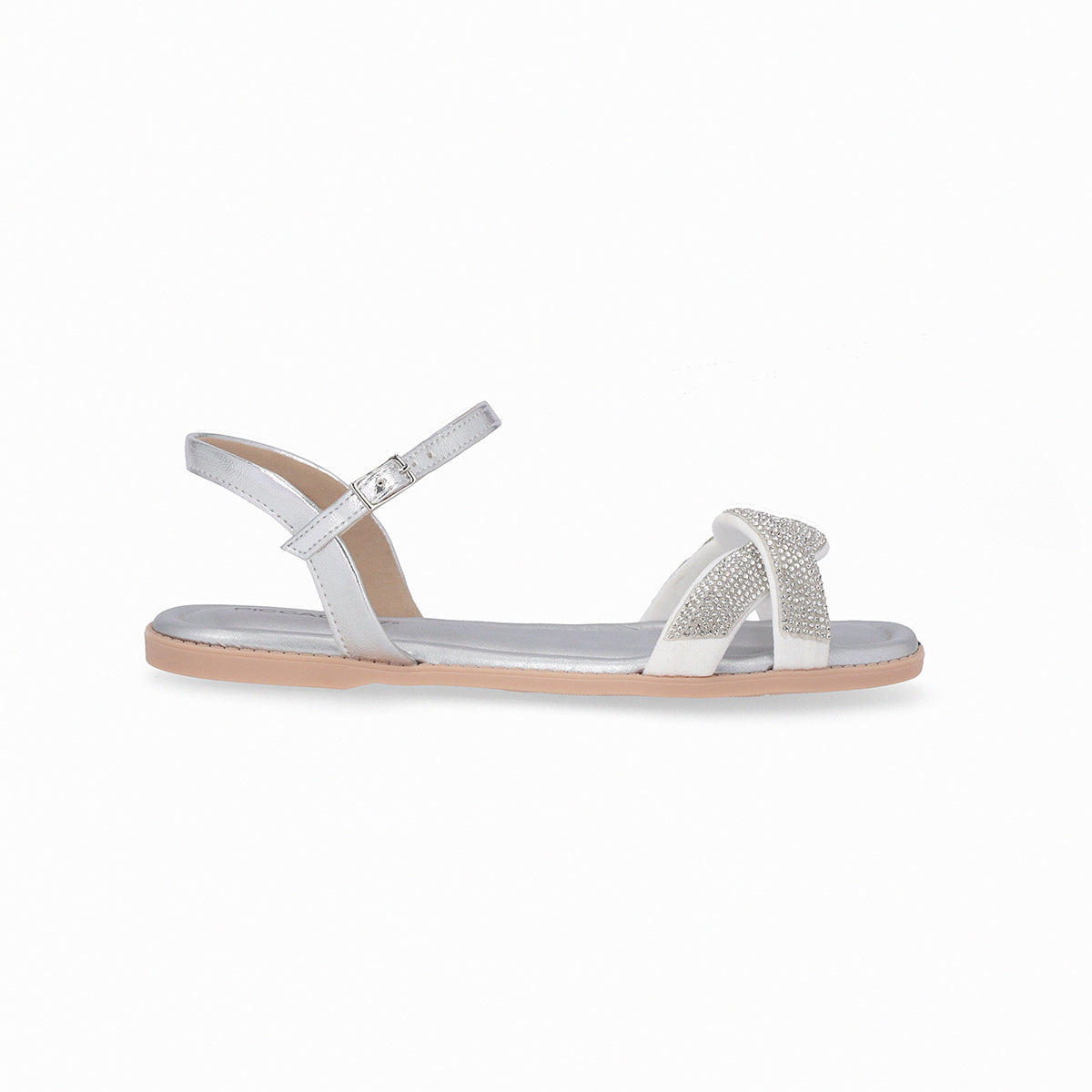 Sandalia Gabi Plata/Stras