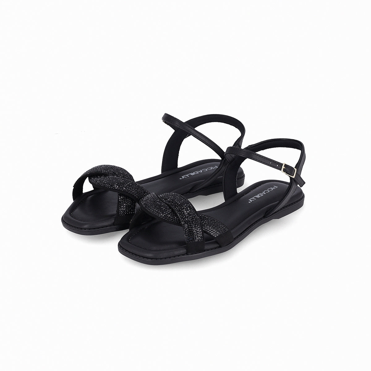 Sandalia Gabi Negro/Strass