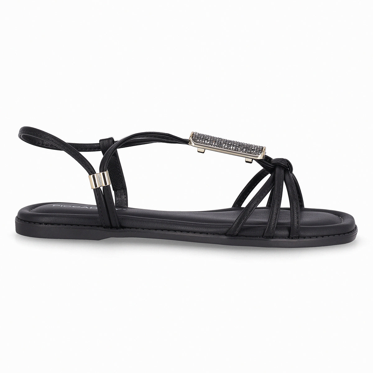 Sandalia Gabi Negro/Strass