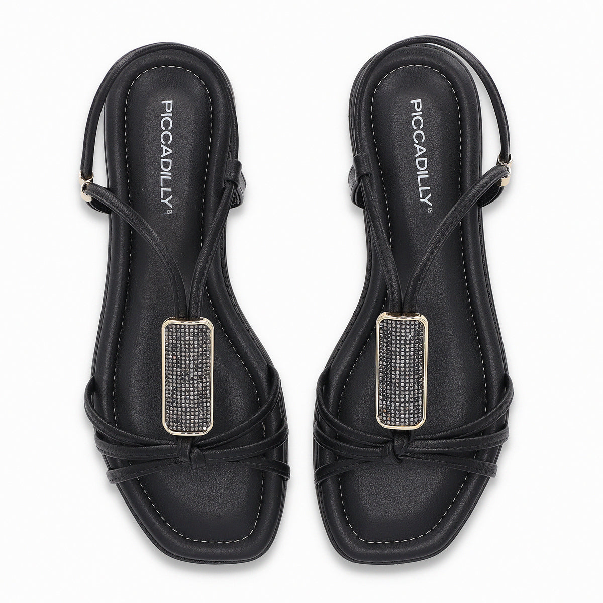 Sandalia Gabi Negro/Strass
