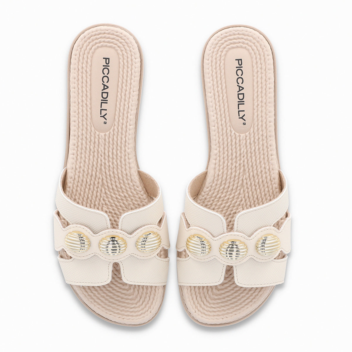 Sandalia Adla 176 Crema/Dorado