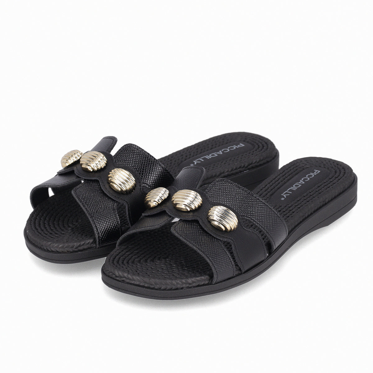 Sandalia Adla 176 Negro/Dorado