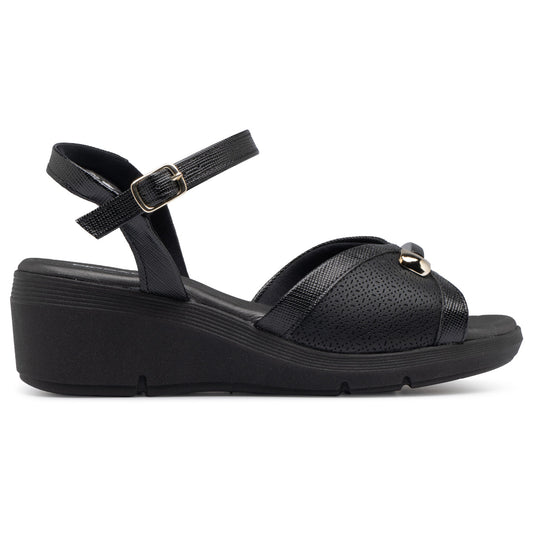 Sandalia Cecilia  Anabela Negro 499