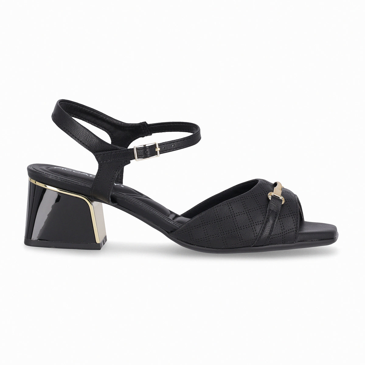 Sandalia Renee Negro/Dorado