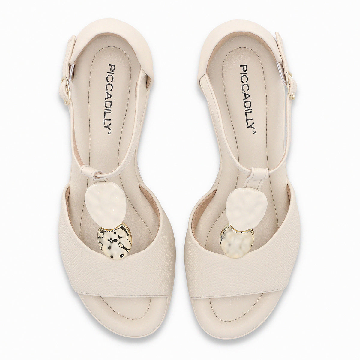 Sandalia Paola Crema/Dorado 516