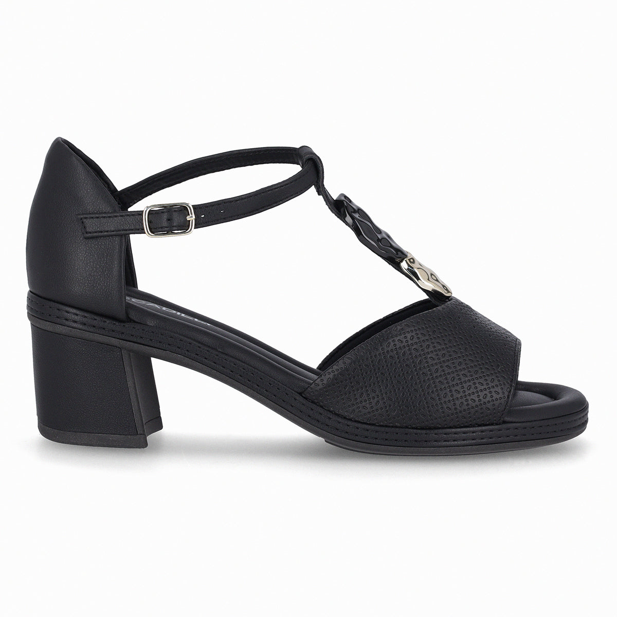 Sandalia Paola 516 Negro/Dorado
