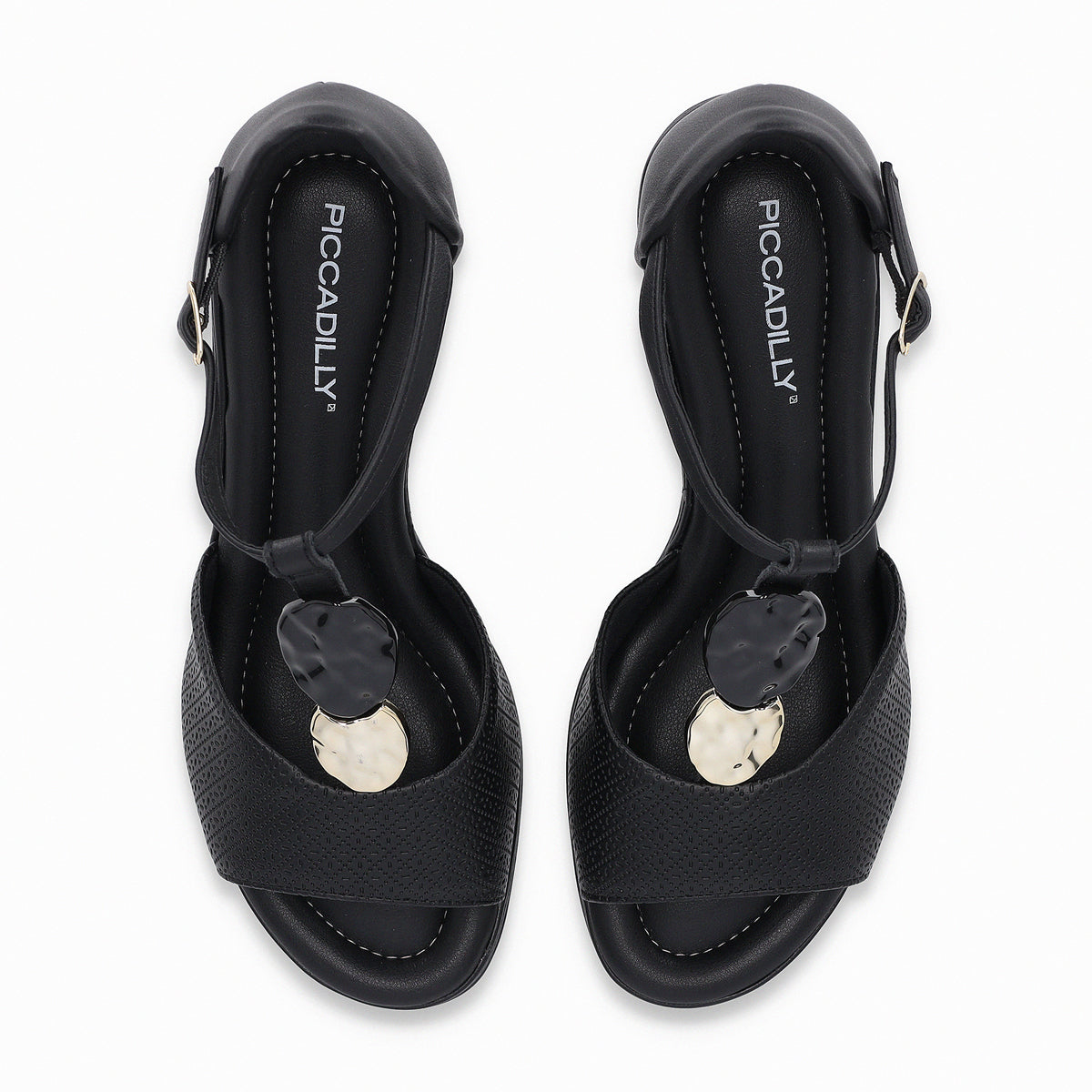 Sandalia Paola 516 Negro/Dorado