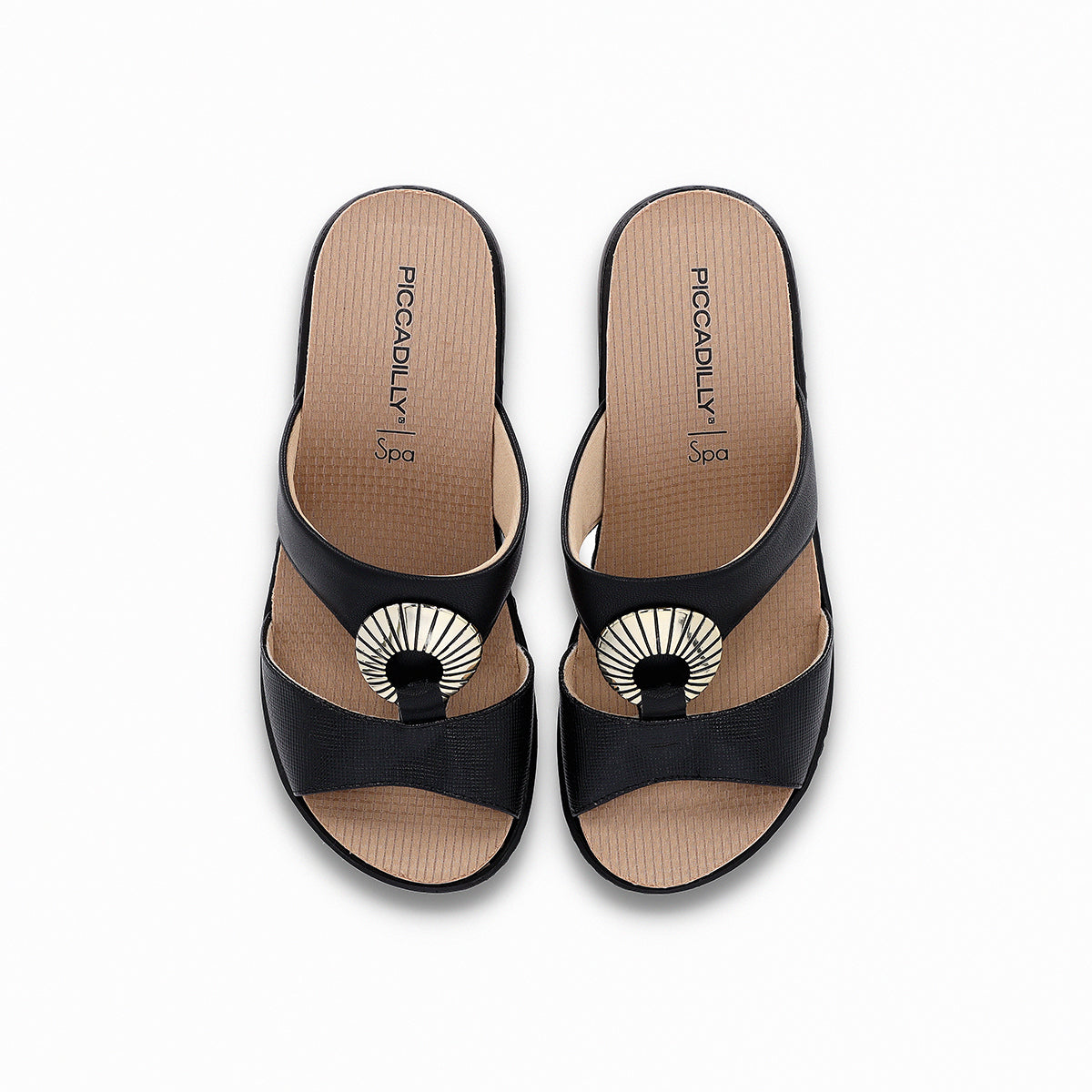 Sandalia SPA Anabela/Hebilla Negro