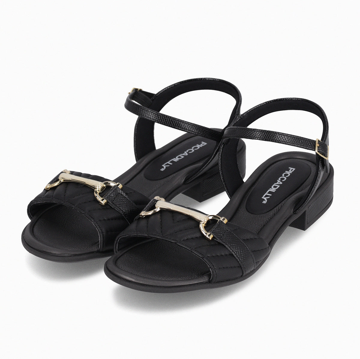 Sandalia Taila Negro/Dorado