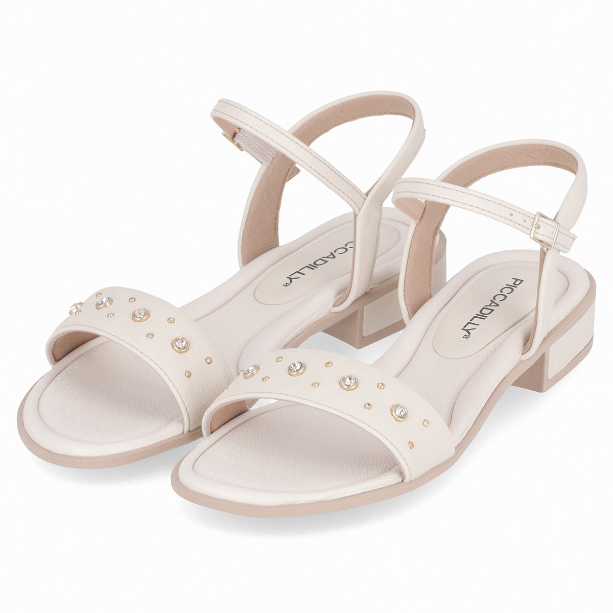 Sandalia Taila 68 Crema/Strass