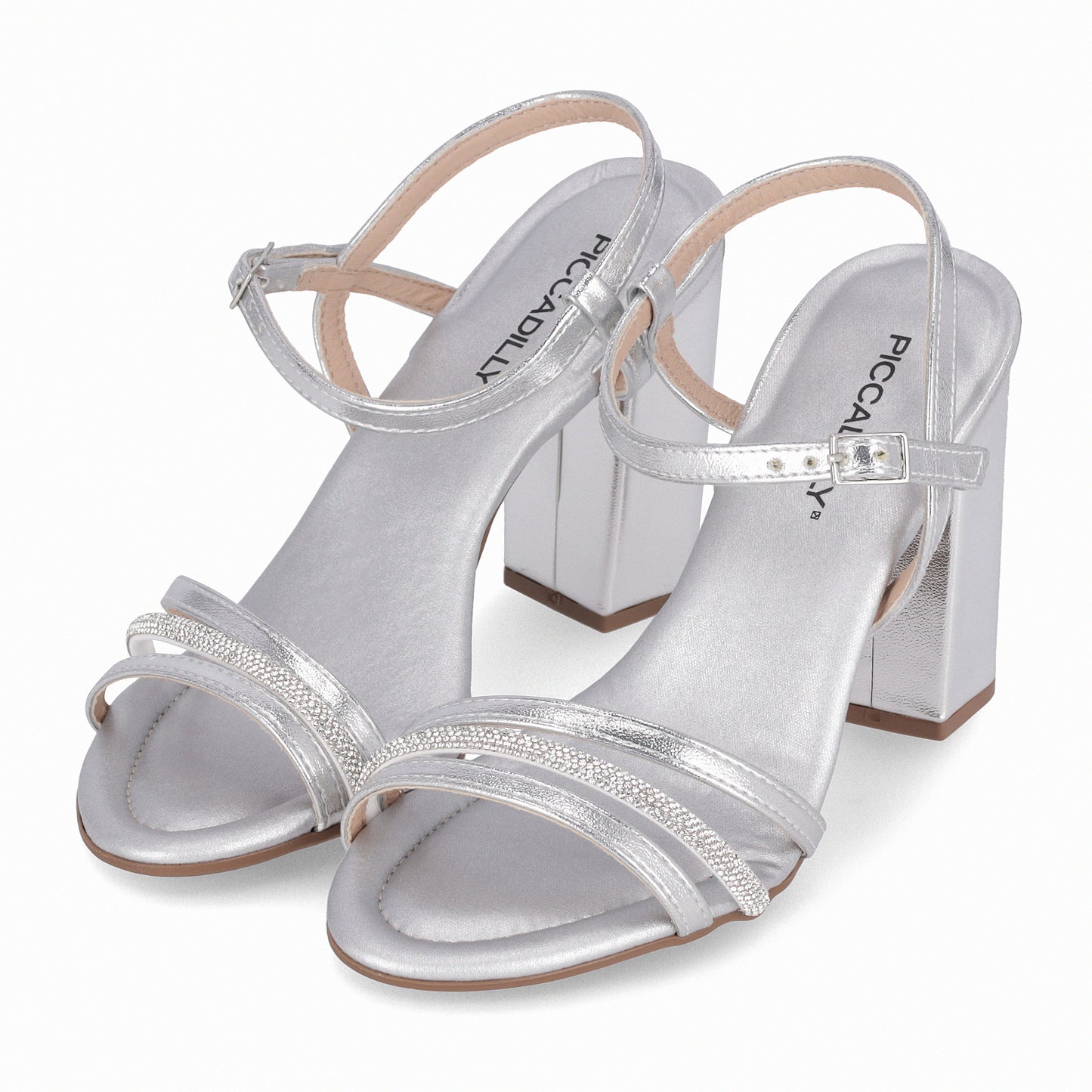 Sandalia Rafa Plateado/Strass