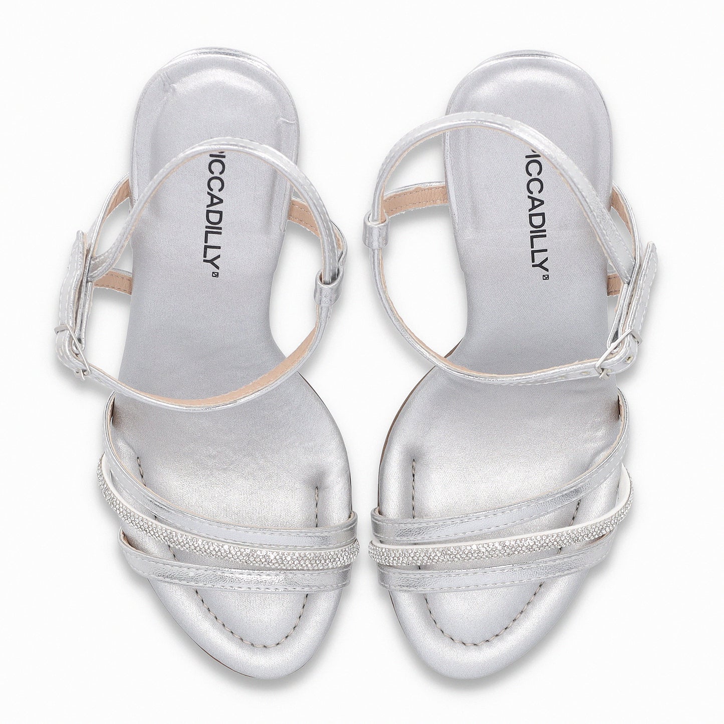 Sandalia Rafa Plateado/Strass