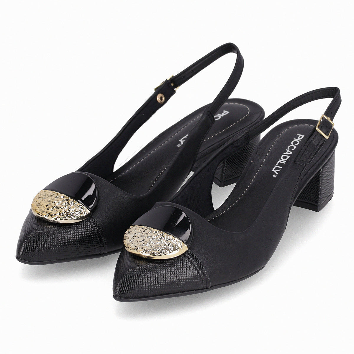 Zapato Taci Negro/Dorado 80