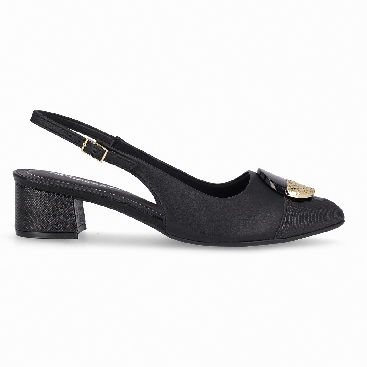 Zapato Taci Negro/Dorado 80