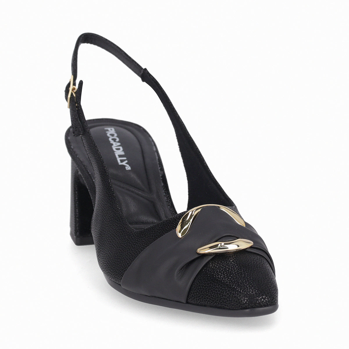 Zapato Irene Dorado/Negro