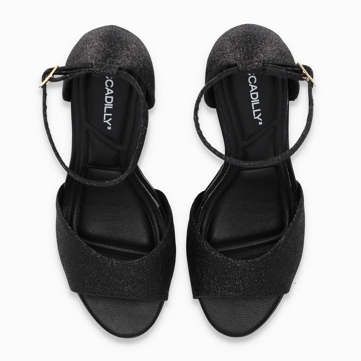 Sandalia Cristine Negro/Glitter