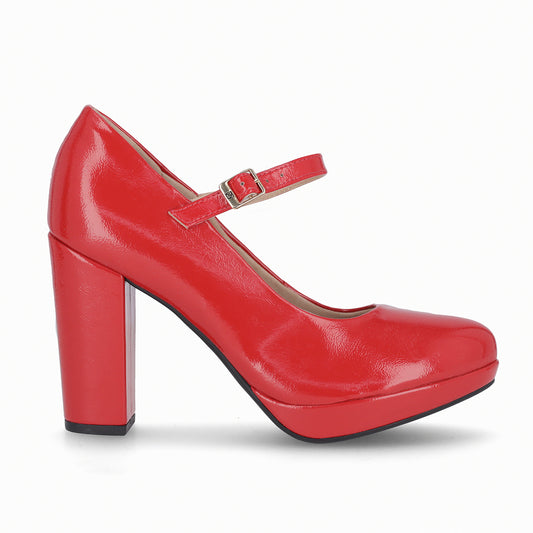 Zapato Mary Jane Rojo/Charol Evelin