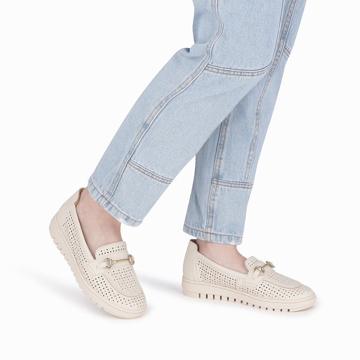 Zapatilla Nici Crema/Dorado