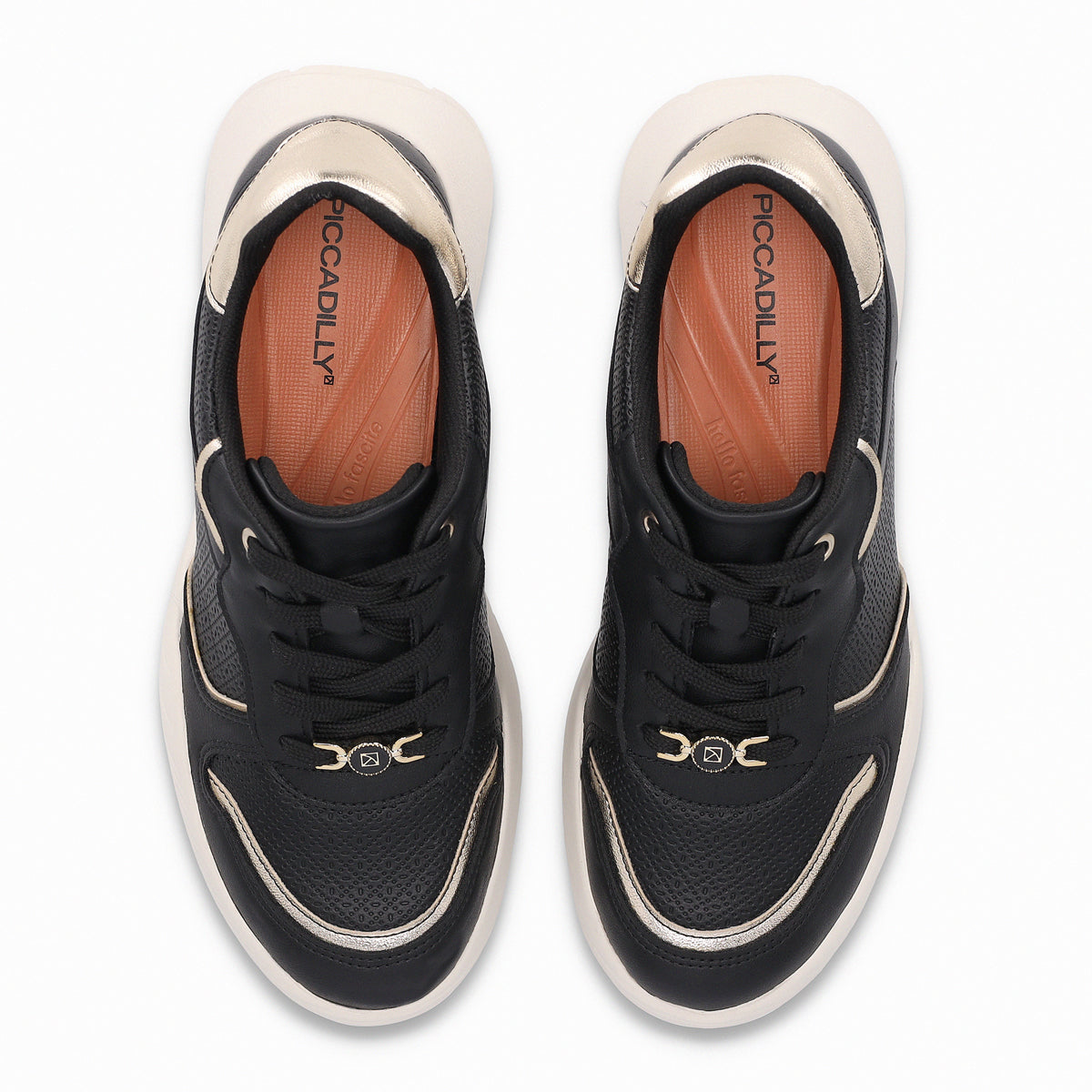 Zapatilla Fascitis Negro/Dorado