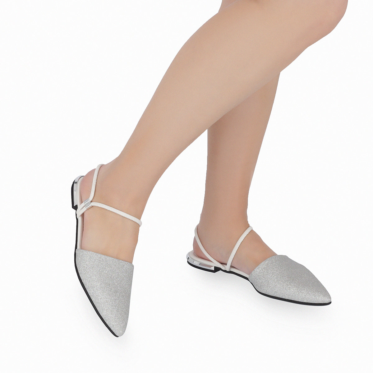 Zapato Ana Glitter Plata