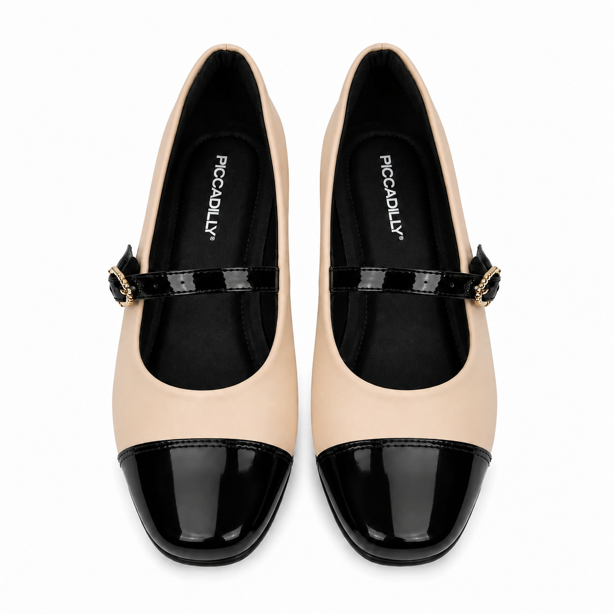 Ballerina Mary Jane Raquel Beige/Negro