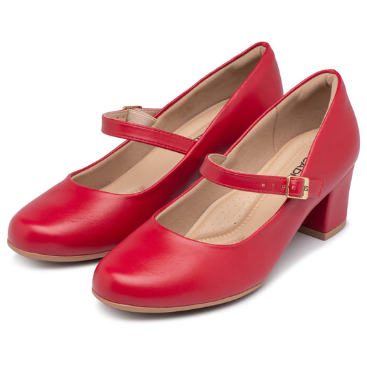 Zapato Mary Jane Laura Rojo Piccadilly