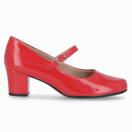 Zapato Mary Jane Laura Rojo/Charol