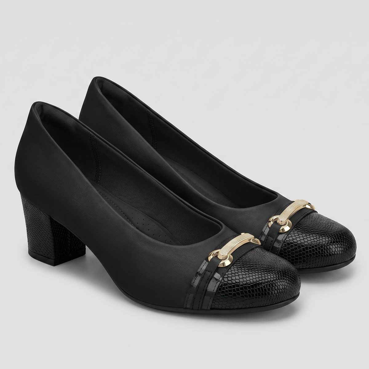 Zapato Laura Negro/Dorado