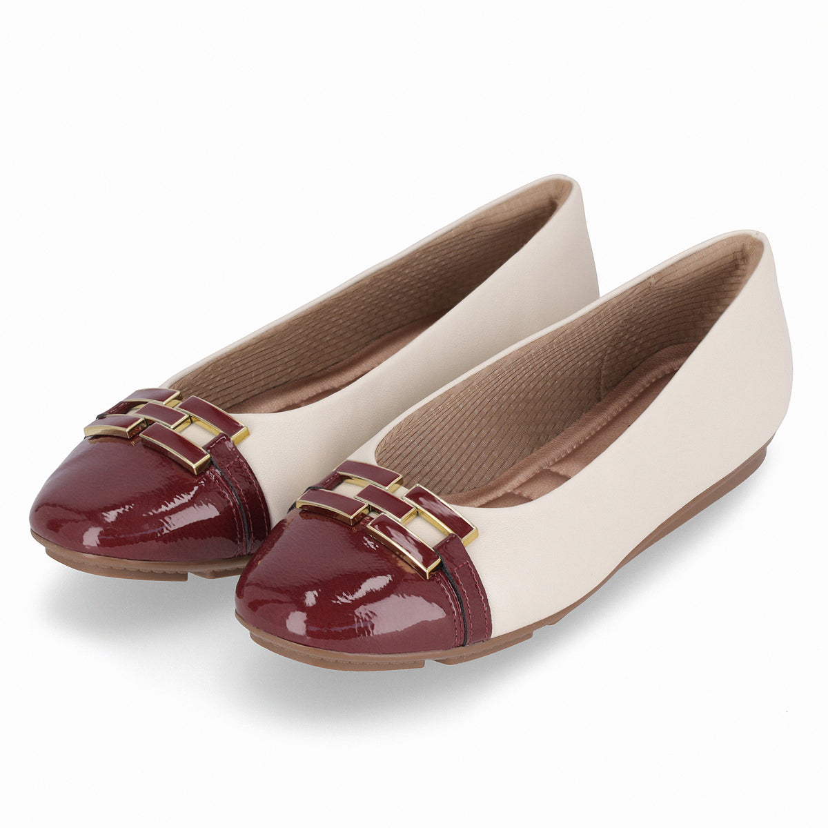 Ballerina Michelle 05 Crema/Burdeo