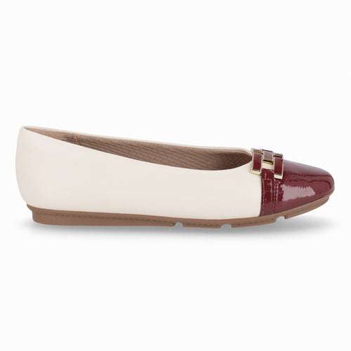 Ballerina Michelle 05 Crema/Burdeo