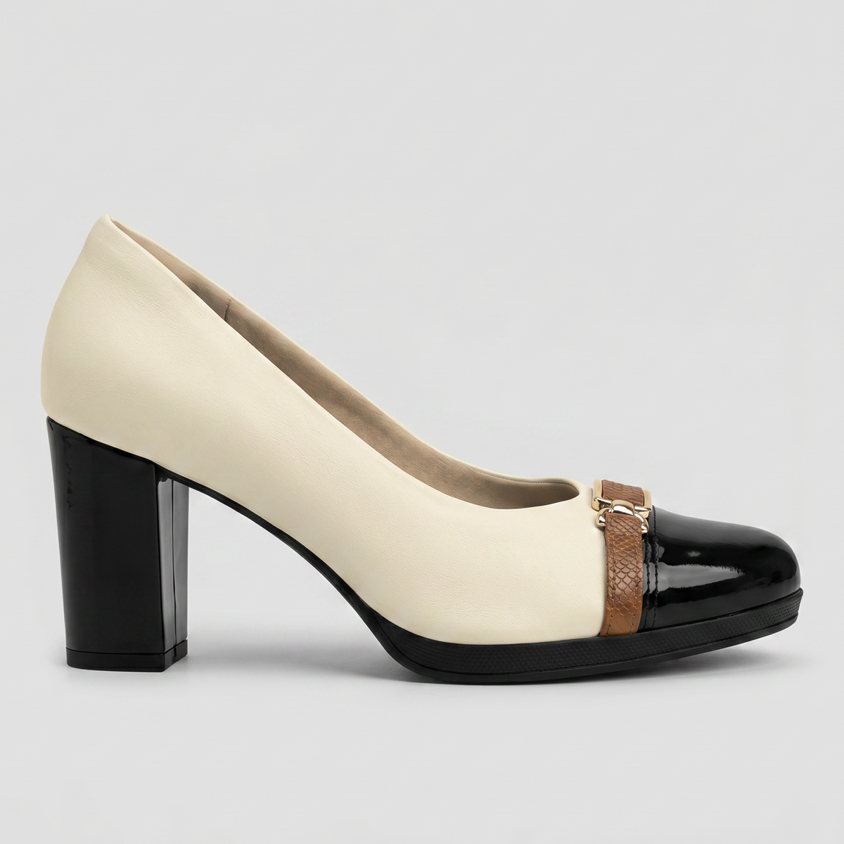 Zapato Deise Crema/Negro