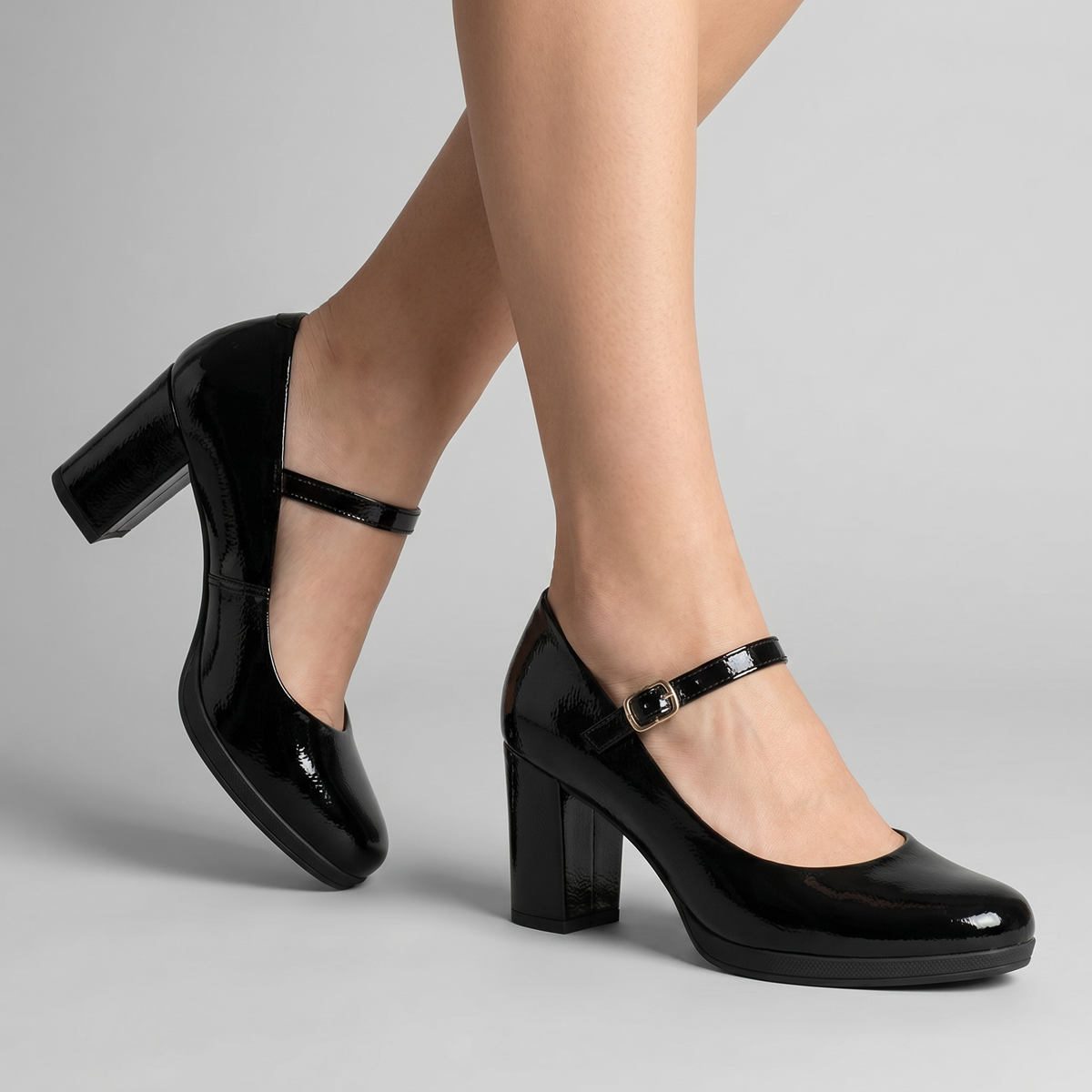 Zapato Mary Jane Deise Negro/Charol