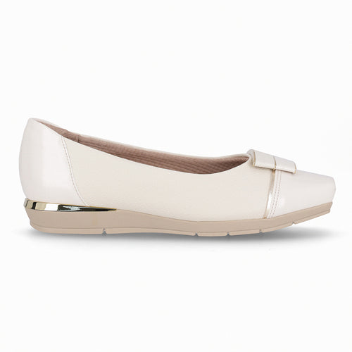 Zapato Fernanda Crema/Dorado