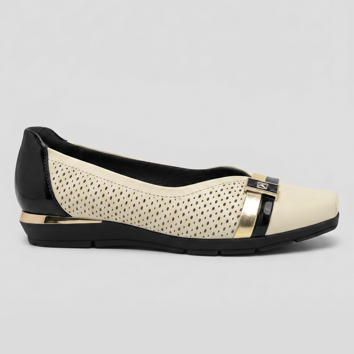 Zapato Fernanda Crema/Negro